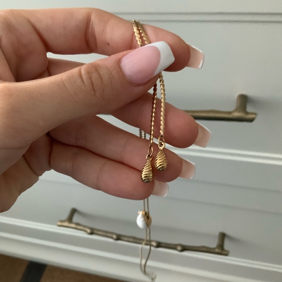 Vintage 1980’S AVON Lariat 26” Adjustable long Shell Gold Necklace BRAND NEW - Picture 8 of 11